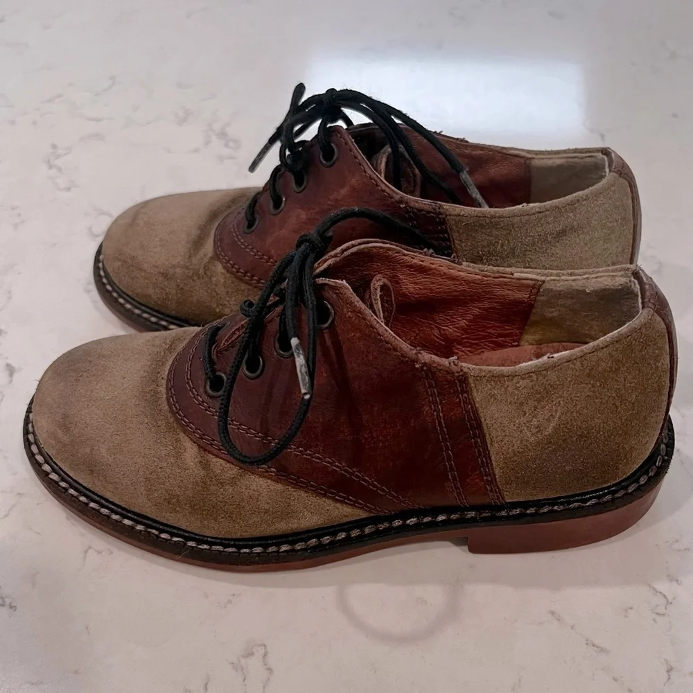 CREWCUTS Suede Leather Oxford Lace Up Loafers Size 10